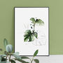 Tropical Leaf Print Set Of Four Illustration Green Gold, thumbnail 7 of 9