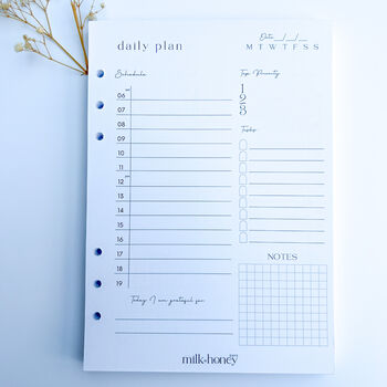A5 Undated Daily Plan Planner Inserts/Refills, 2 of 2