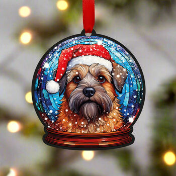 Border Terrier Dog Tree Decoration, 2 of 2
