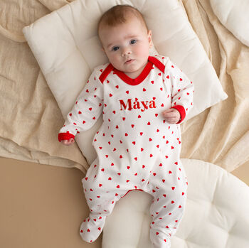 Personalised Babies First Valentine's Romper, 6 of 6