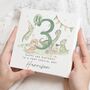 Personalised Dinosaur 3rd Birthday Card For Son, thumbnail 1 of 7