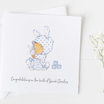 New Baby Card For Boys, Christening Card Boys ..V2a18, 2 of 6