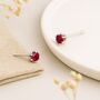Sterling Silver Ruby Cz Stud Earrings, thumbnail 1 of 5