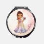 Personalised Compact Mirror With Cartoon Lady And Name, thumbnail 1 of 7