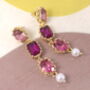 Chunky Crystal Drop Pearl Earrings, thumbnail 2 of 2