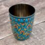 Hand Painted Blue And Gold Stainless Steel Drinking Tumbler, thumbnail 3 of 4