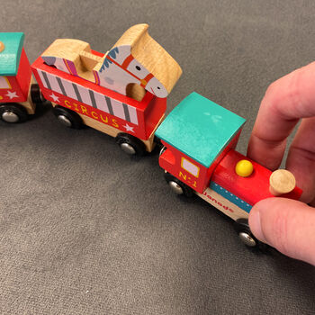 Wooden Circus Train Toy And Personalised Track, 2 of 6