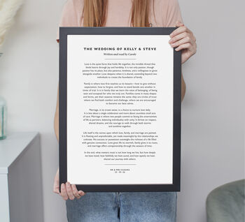 Modern Personalised Black Text Vows Print, 6 of 6