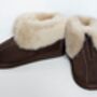 Genuine Sheepskin Slippers With Zipper Brown, thumbnail 1 of 5