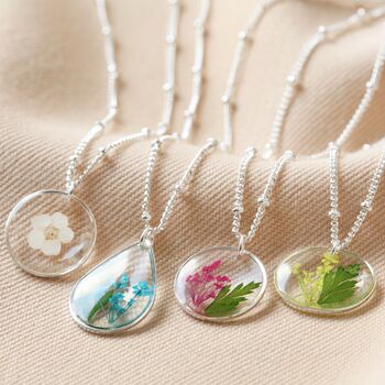 Pressed Birth Flower Pendant Necklace, 4 of 12