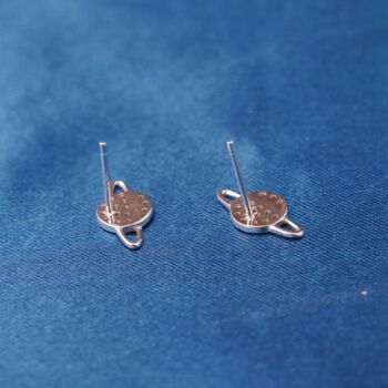 Saturn Silver Stud Earrings With Cz Stones, 6 of 7