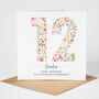 Floral Fun Personalised 12th Birthday Card, thumbnail 2 of 4