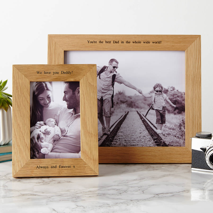 Motorbike Personalised Oak Photo Frame, Solid Wood Picture Frame