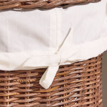 Aden Round Rattan Laundry Basket, 3 of 5