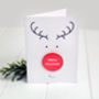 Rudolph Reindeer Christmas Badge Card, thumbnail 1 of 2
