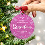 Personalised Pink Or Purple Name Bauble, thumbnail 2 of 4