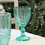 Set Of Four Blue Embossed Wine Goblets, thumbnail 4 of 6