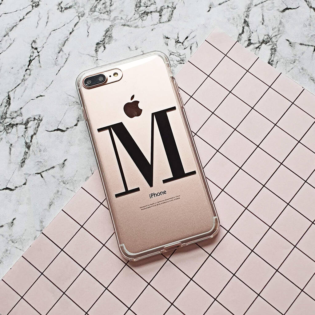 Clear And Black Alphabet Monogram Phone Case By Rianna Phillips