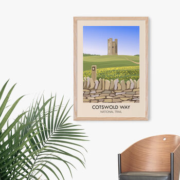 Cotswold Way National Trail Travel Poster Art Print, 4 of 8