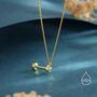 Sterling Silver Tiny Dumbbell Pendant Necklace, thumbnail 4 of 12