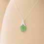 Personalised Sterling Silver Jade Teardrop Pendant Necklace, thumbnail 3 of 8