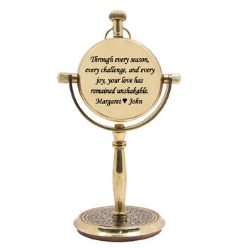 Personalised 50th Golden Wedding Anniversary Desk Clock Gift, 7 of 12