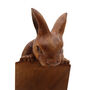 Carved Wooden Wine Holder Rabbit, thumbnail 2 of 3