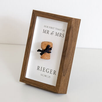 Personalised Our First Toast Cork Saver Frame, 9 of 12