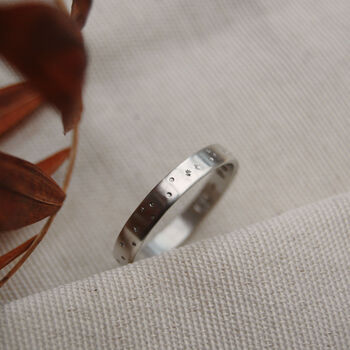 Men's Personalised Constellation Silver Eternity Text Ring, 2 of 9