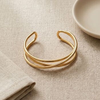 Triple Cuff Bangle Non Tarnish Waterproof, 6 of 8