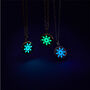 White Solis Aqua Blue Glowing Pendant Necklace With Uv Keyring Torch, thumbnail 5 of 10