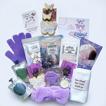 Lavender Butterfly Hug In A Box Spa Pamper Hamper, 3 of 12