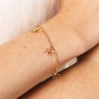 Star And Crystal Paperclip Chain Bracelet In Gold, 4 of 4