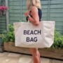 Extra Large Beach Bag. Custom Text, thumbnail 1 of 5