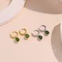 Sterling Silver Dangling Jade Droplet Hoop Earrings, thumbnail 6 of 9