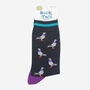 Pigeons Bamboo Dress Socks Men's Black Purple, thumbnail 3 of 4