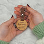 Personalised 'Happily Ever After' Wood Keyring For Her, thumbnail 4 of 4