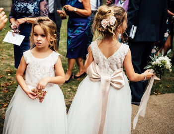 Maryanne Baby Pink + Ivory White Skirt Flower Girl Dress, 8 of 12