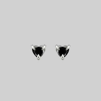 Garnet Or Black Spinel Heart Stud Earrings, 4 of 7