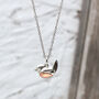 Sterling Silver And Gold Plated Mini Robin Necklace, thumbnail 2 of 5