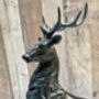 Large 41cm Stag Figurine Black And Brown Deer Ornament, thumbnail 8 of 11