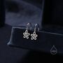 Sterling Silver Forget Me Not Flower Drop Hook Earrings, thumbnail 1 of 10