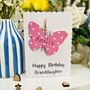 Personalised Granddaughter Butterfly Birthday Card, thumbnail 3 of 9