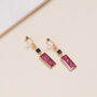 Long Multi Colour Rectangle Drop Earrings, thumbnail 3 of 3