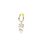 Bobble Bead And Pearl Gold Plated Silver Hoop Earrings, thumbnail 3 of 3