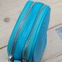 Double Zip Cross Body Bag In Teal, thumbnail 3 of 3