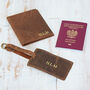 Personalised Leather Passport Cover And Luggage Tag Set, thumbnail 3 of 7