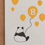 Panda Eight Balloons, Birthday Card, thumbnail 3 of 3