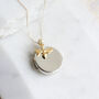 Round Silver Locket With Gold Charm Necklace, thumbnail 1 of 8