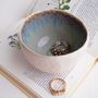 Handmade Blue Brown Decorative Ceramic Ring Dish, thumbnail 1 of 10